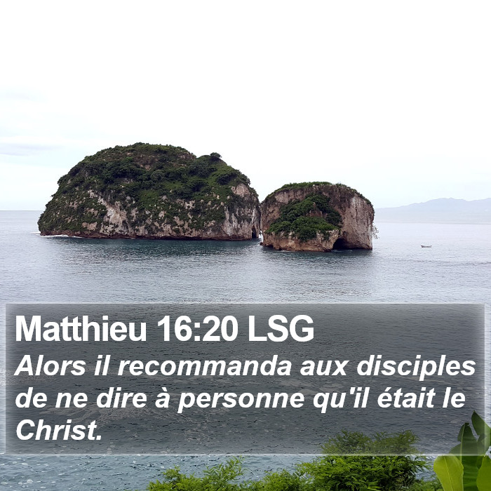 Matthieu 16:20 LSG Bible Study