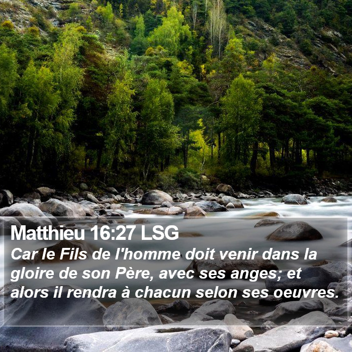 Matthieu 16:27 LSG Bible Study