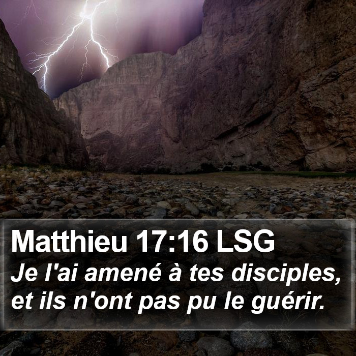 Matthieu 17:16 LSG Bible Study