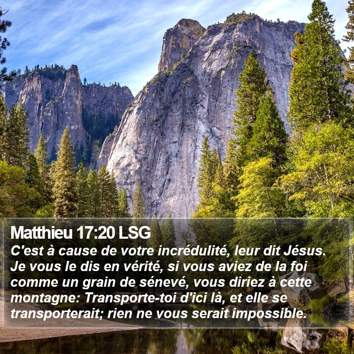 Matthieu 17:20 LSG Bible Study