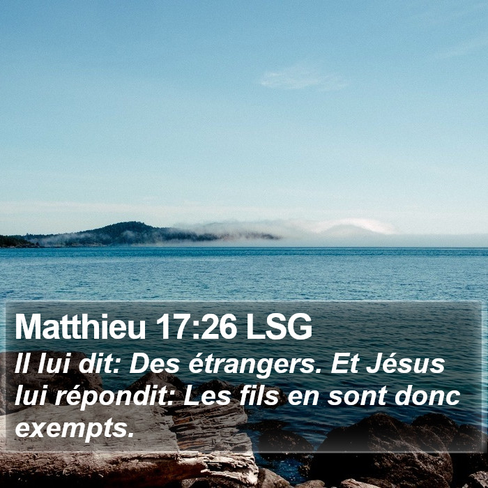 Matthieu 17:26 LSG Bible Study