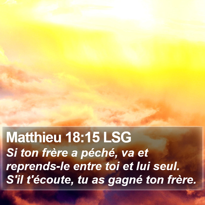 Matthieu 18:15 LSG Bible Study