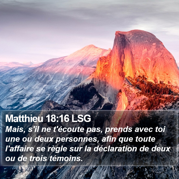 Matthieu 18:16 LSG Bible Study