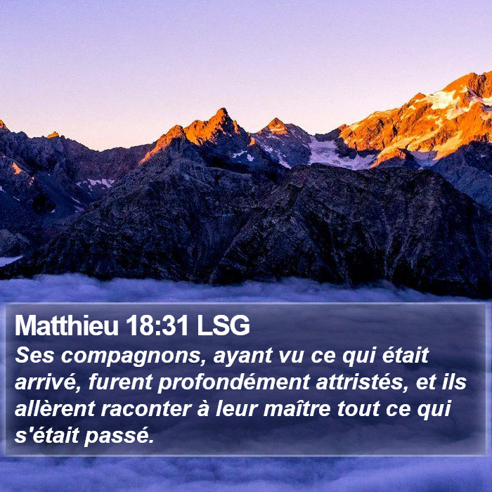 Matthieu 18:31 LSG Bible Study