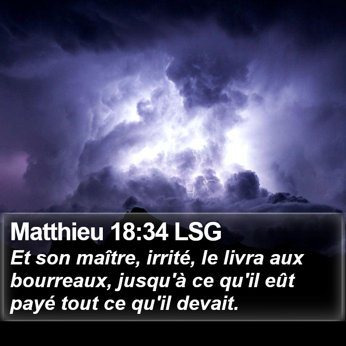 Matthieu 18:34 LSG Bible Study