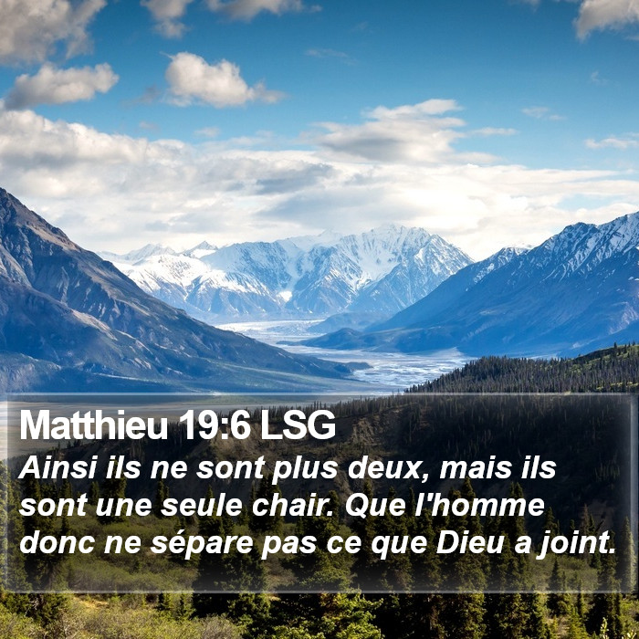 Matthieu 19:6 LSG Bible Study