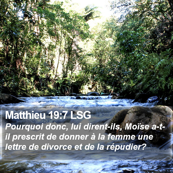 Matthieu 19:7 LSG Bible Study