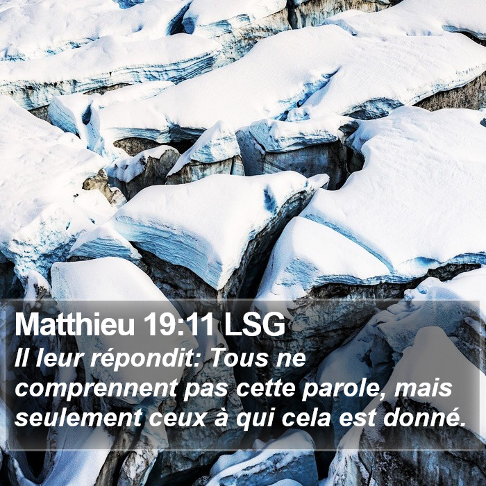 Matthieu 19:11 LSG Bible Study