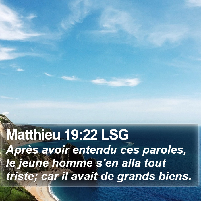 Matthieu 19:22 LSG Bible Study