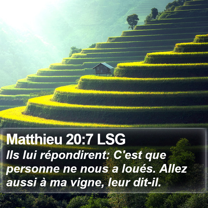 Matthieu 20:7 LSG Bible Study