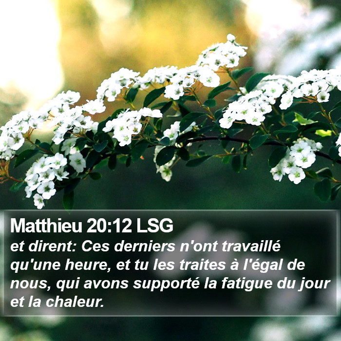 Matthieu 20:12 LSG Bible Study