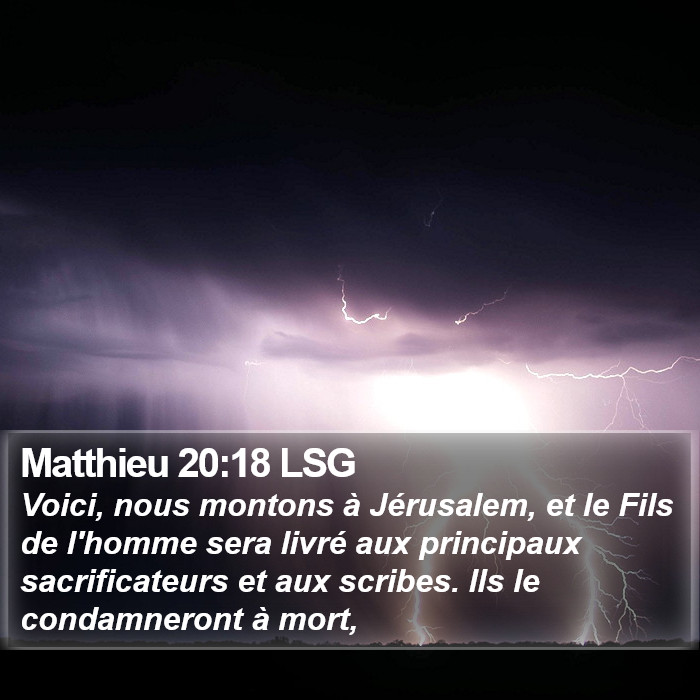 Matthieu 20:18 LSG Bible Study