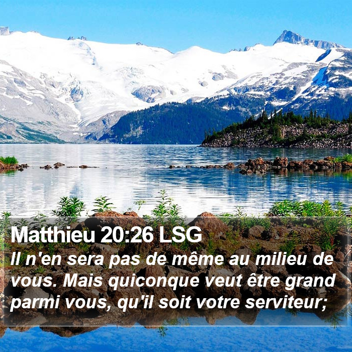 Matthieu 20:26 LSG Bible Study