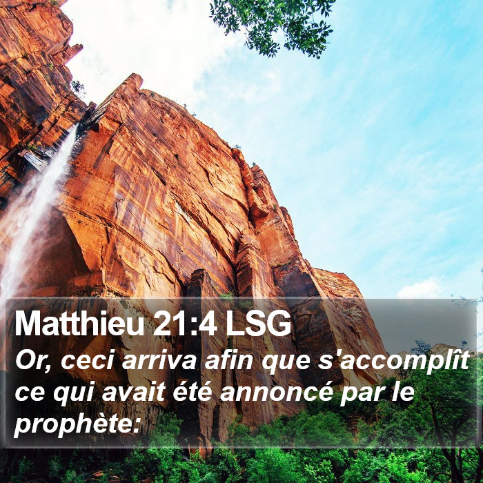 Matthieu 21:4 LSG Bible Study