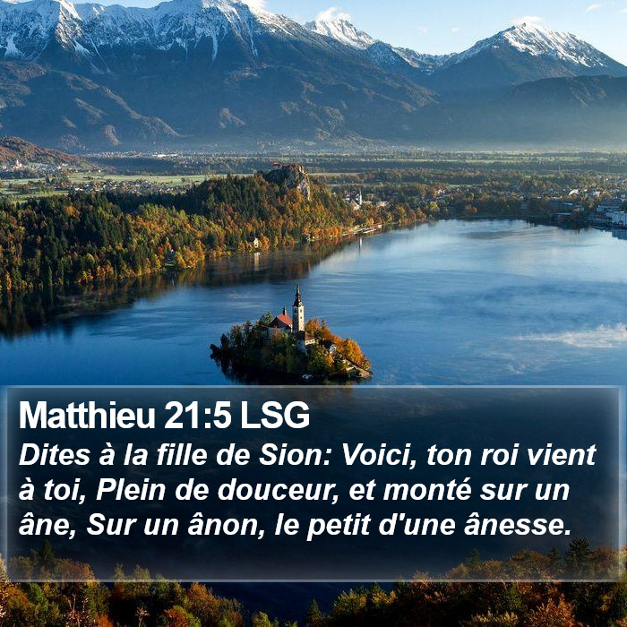 Matthieu 21:5 LSG Bible Study