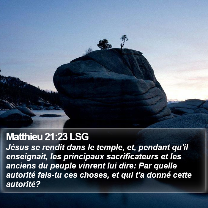 Matthieu 21:23 LSG Bible Study