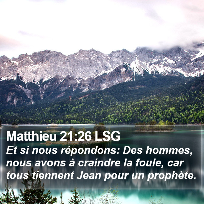 Matthieu 21:26 LSG Bible Study