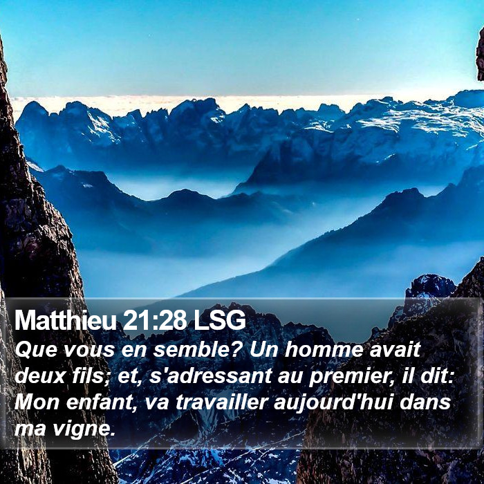 Matthieu 21:28 LSG Bible Study