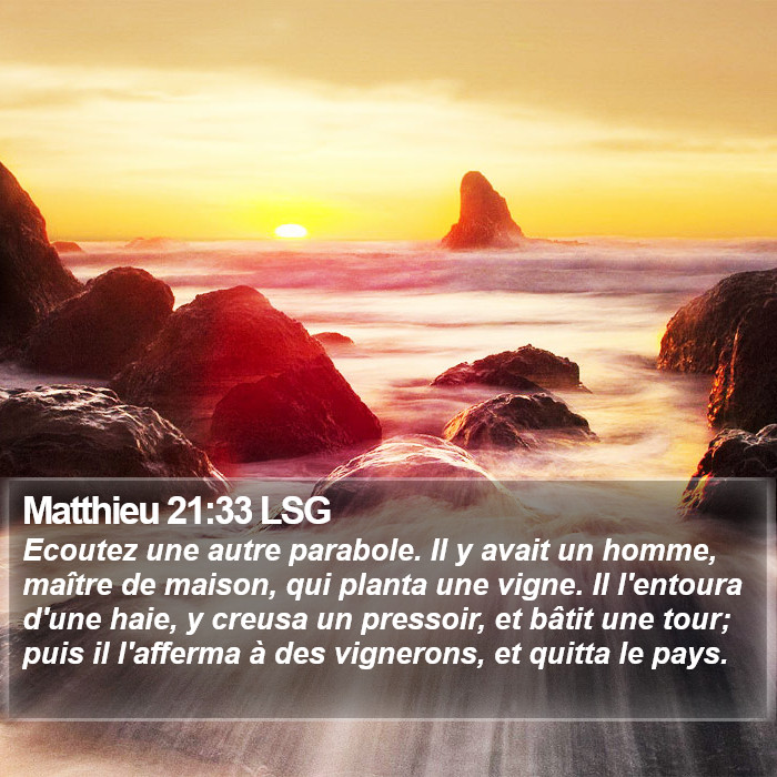 Matthieu 21:33 LSG Bible Study