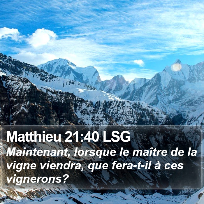 Matthieu 21:40 LSG Bible Study