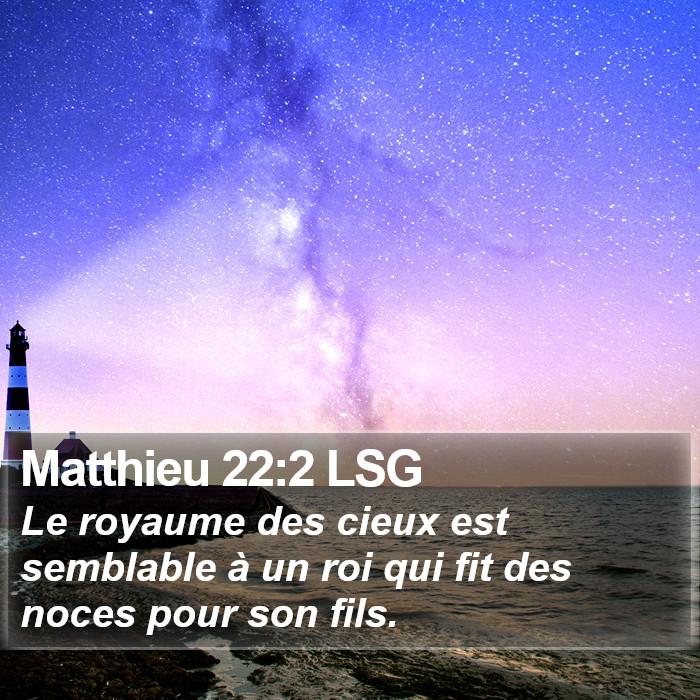 Matthieu 22:2 LSG Bible Study