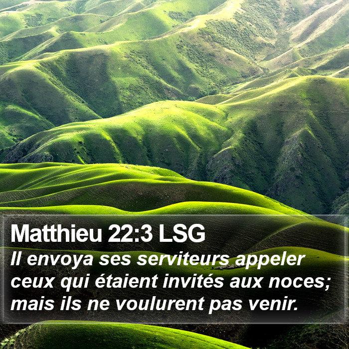 Matthieu 22:3 LSG Bible Study