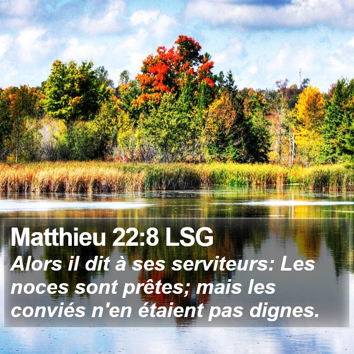 Matthieu 22:8 LSG Bible Study