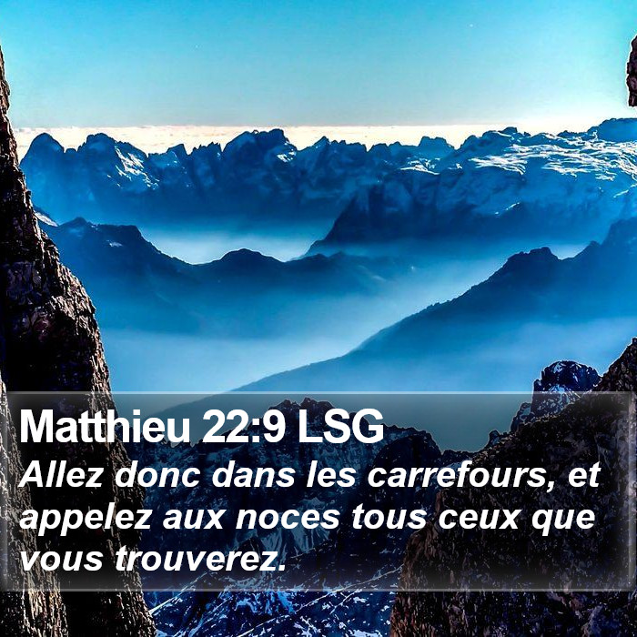 Matthieu 22:9 LSG Bible Study