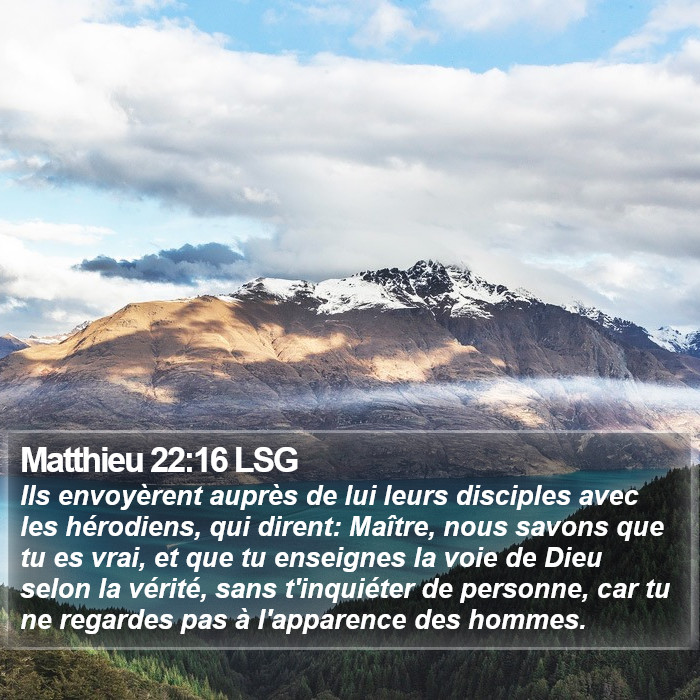 Matthieu 22:16 LSG Bible Study