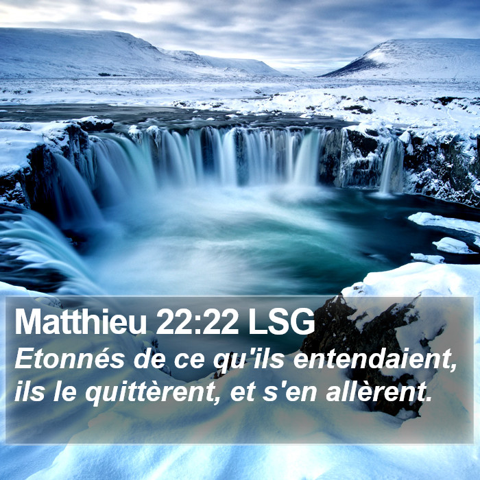 Matthieu 22:22 LSG Bible Study