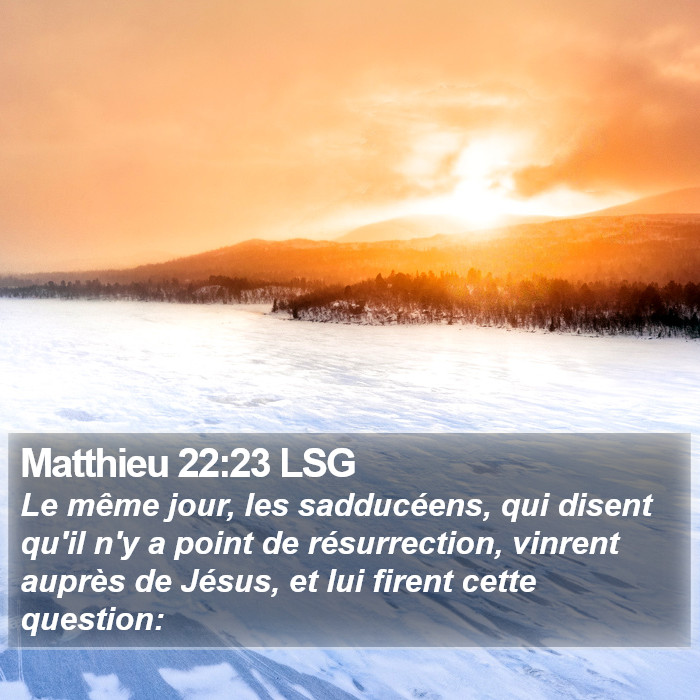 Matthieu 22:23 LSG Bible Study
