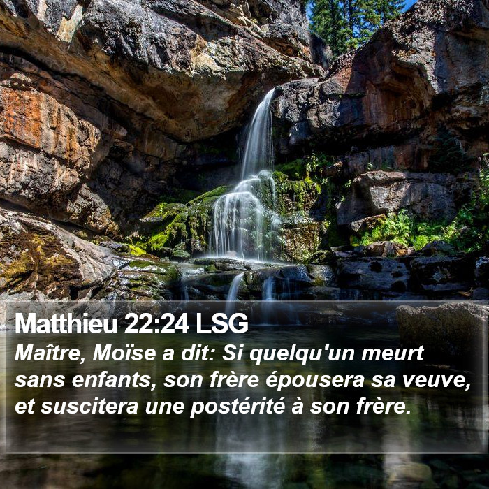 Matthieu 22:24 LSG Bible Study