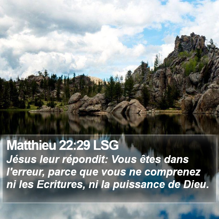 Matthieu 22:29 LSG Bible Study