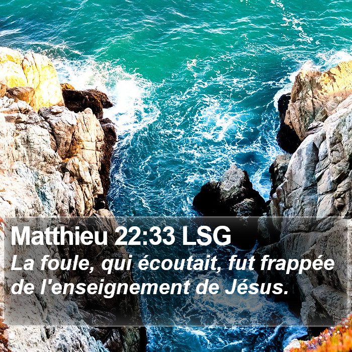 Matthieu 22:33 LSG Bible Study