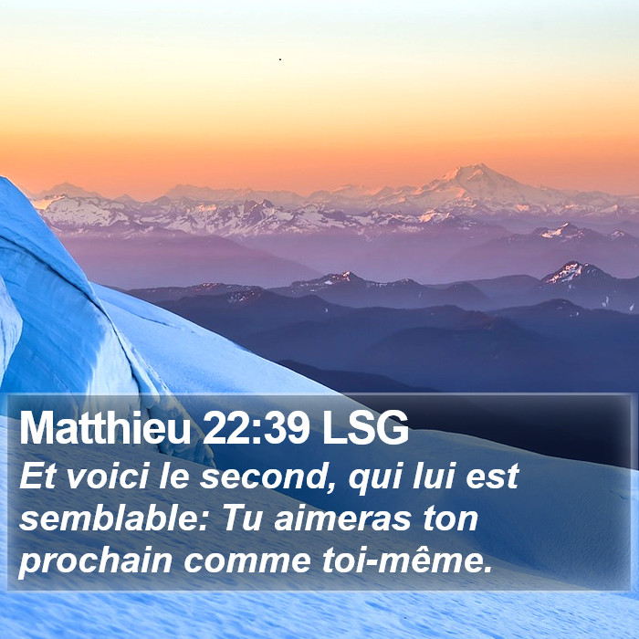 Matthieu 22:39 LSG Bible Study