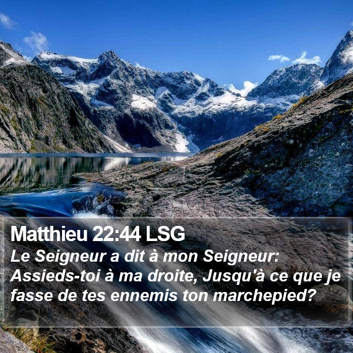 Matthieu 22:44 LSG Bible Study