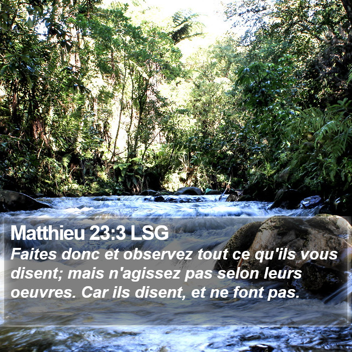Matthieu 23:3 LSG Bible Study