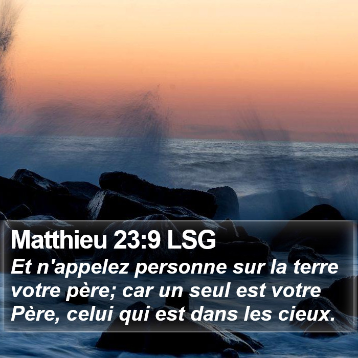Matthieu 23:9 LSG Bible Study