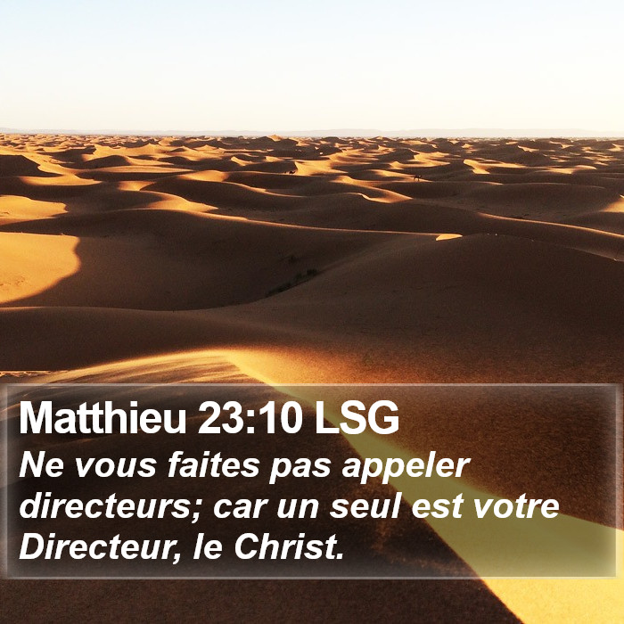 Matthieu 23:10 LSG Bible Study