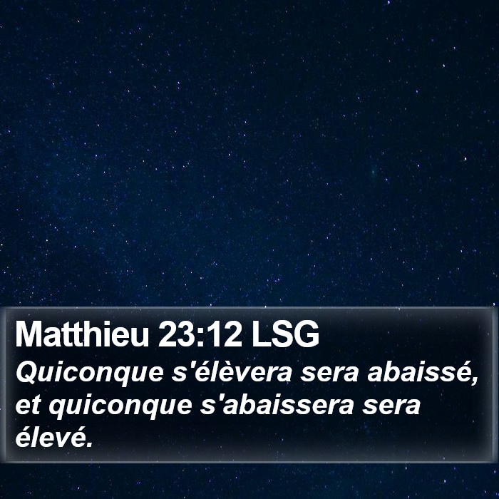 Matthieu 23:12 LSG Bible Study