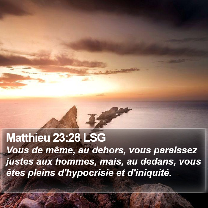 Matthieu 23:28 LSG Bible Study
