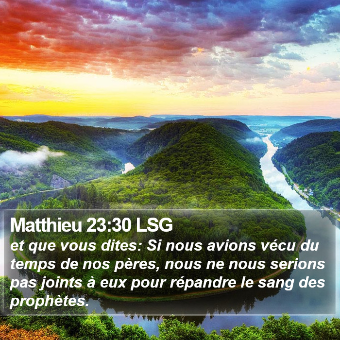 Matthieu 23:30 LSG Bible Study