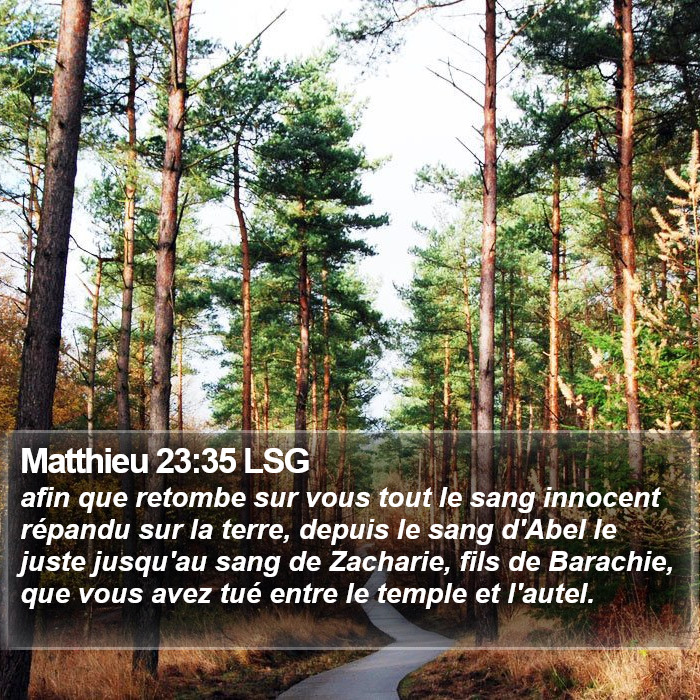 Matthieu 23:35 LSG Bible Study