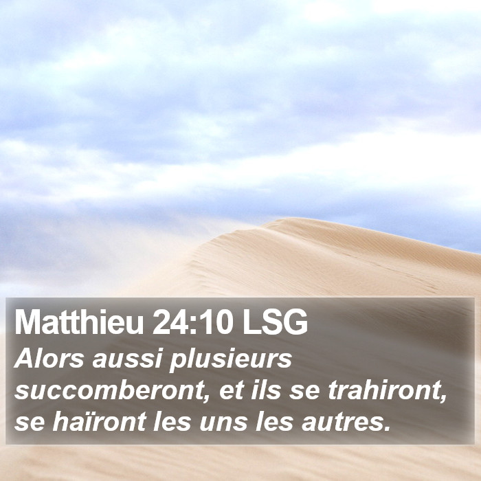 Matthieu 24:10 LSG Bible Study