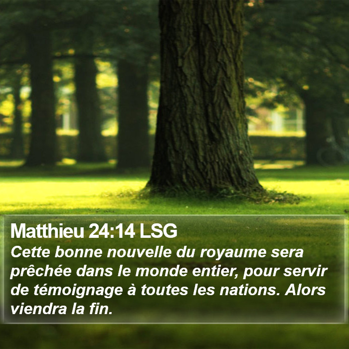 Matthieu 24:14 LSG Bible Study