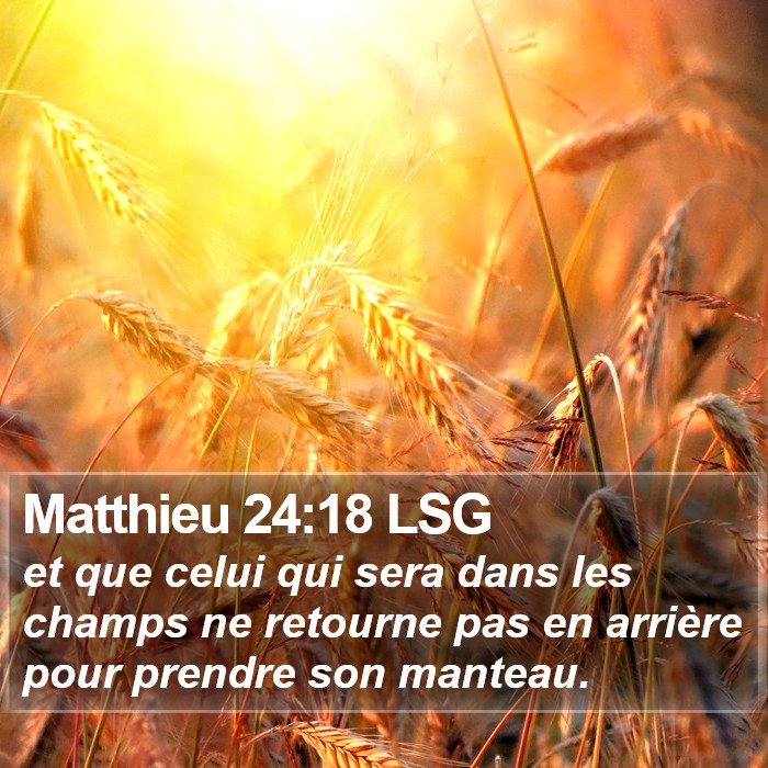 Matthieu 24:18 LSG Bible Study