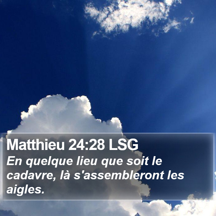 Matthieu 24:28 LSG Bible Study
