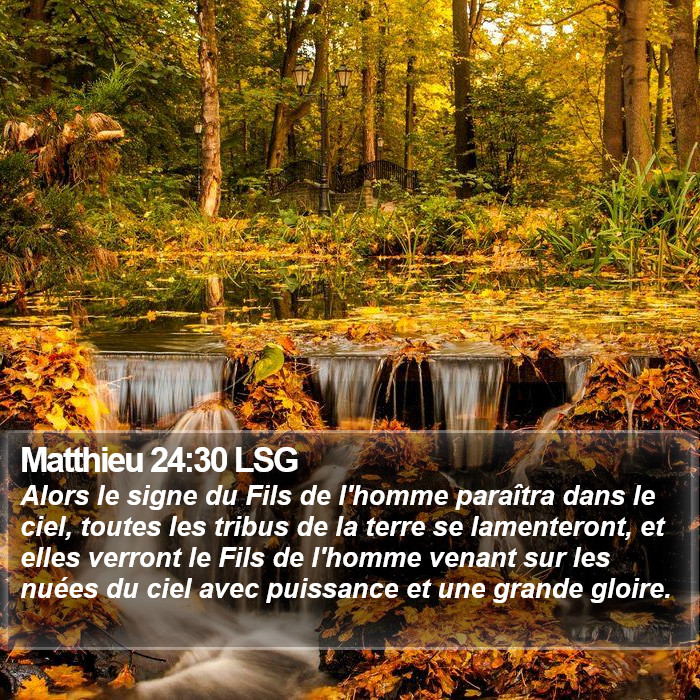 Matthieu 24:30 LSG Bible Study