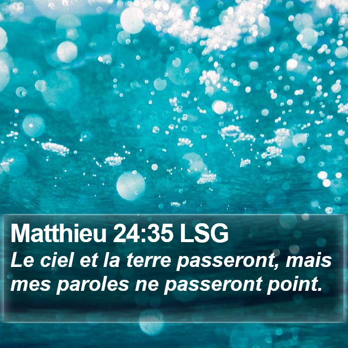 Matthieu 24:35 LSG Bible Study