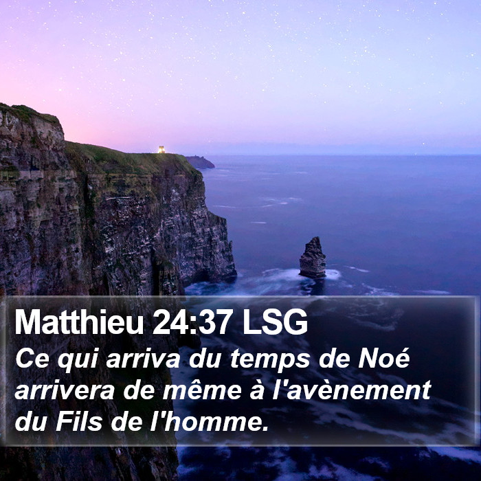 Matthieu 24:37 LSG Bible Study